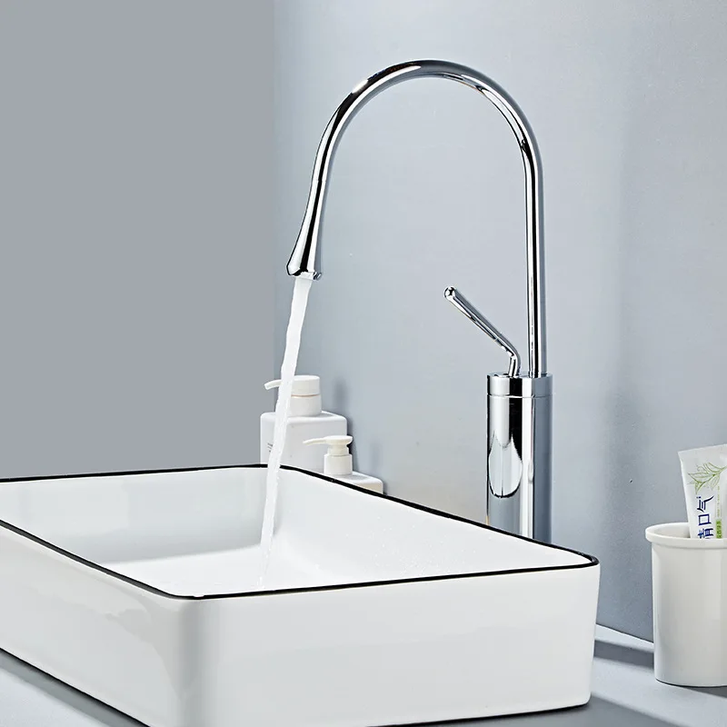 

Newly Delicate Bathroom Basin Faucet Tall and Short for Choice Bathroom Wash-sink Mixer Tap Four Colors for Choice Bathroom Tap