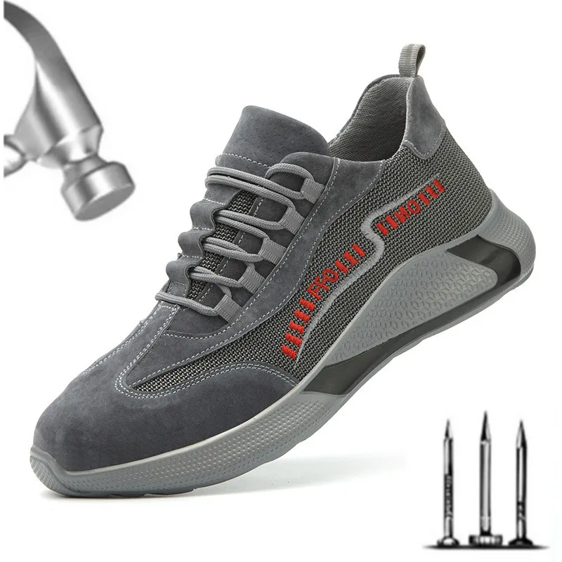

Safety Shoes Men Steel Toe Indestructible Shoes Anti-puncture Work Sneakers Breathable Sefety Work Boots Male Zapatos De Hombre
