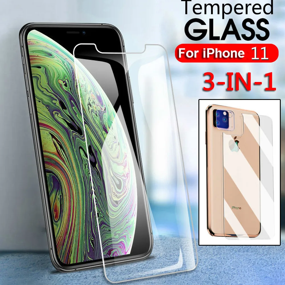Передняя + задняя пленка для камеры объектива iPhone 11 Pro Max 2019 закаленное стекло