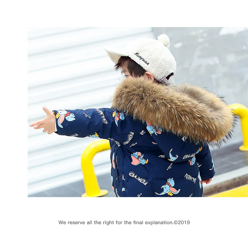 Winter children's down suit Girls pink snow suit Boy ski down suit Baby windproof down jacket+ thick Keep warm down pants