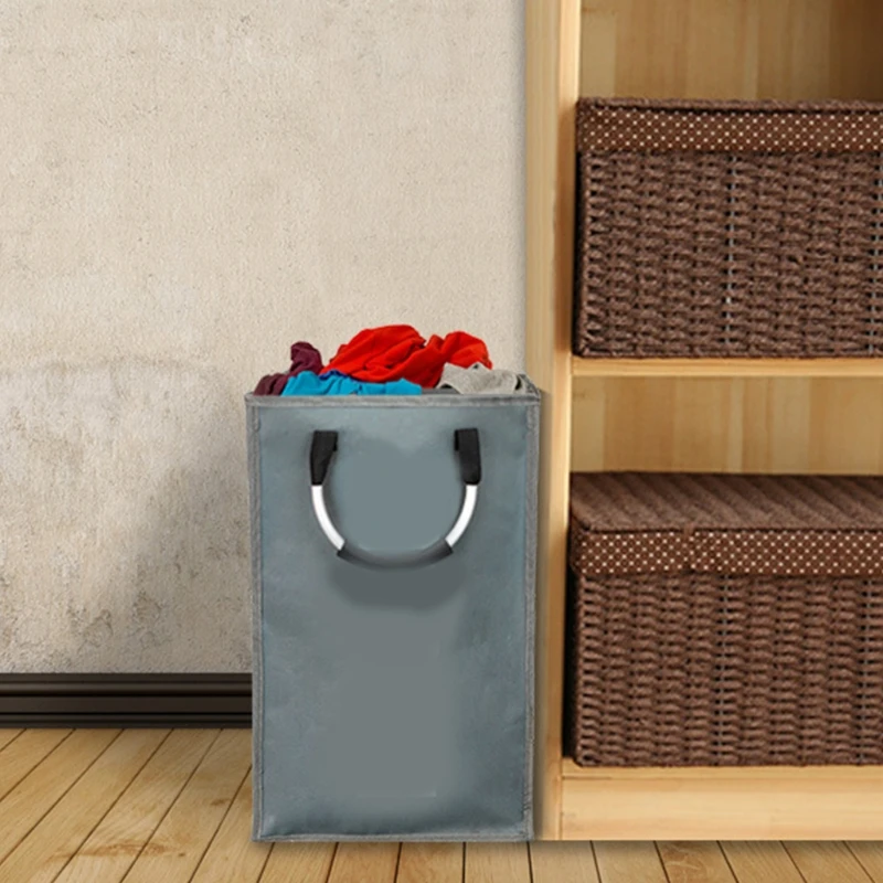 

Складная корзина для белья, корзина для сортировки ткани Оксфорд, сумка для хранения грязной одежды с алюминиевой ручкой, детский органайзе...