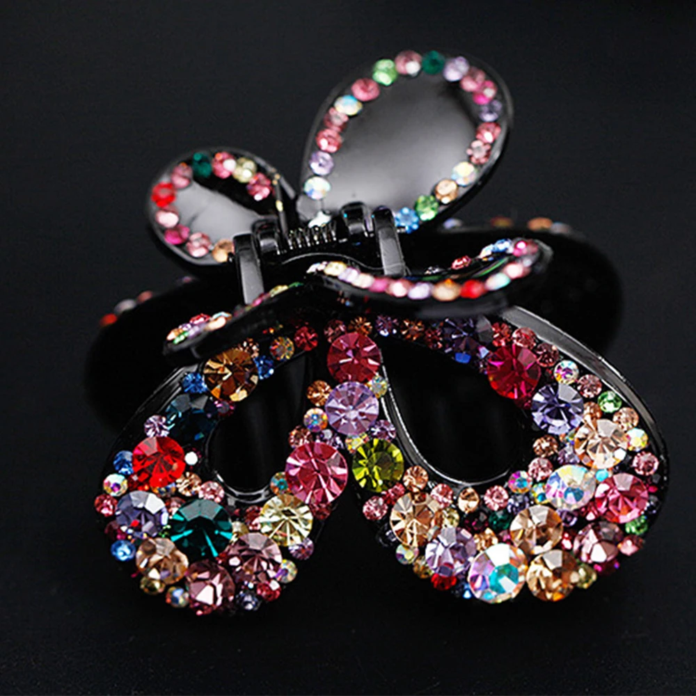 Заколки для волос с бантом женские элегантные разноцветные зажимы-крабы в