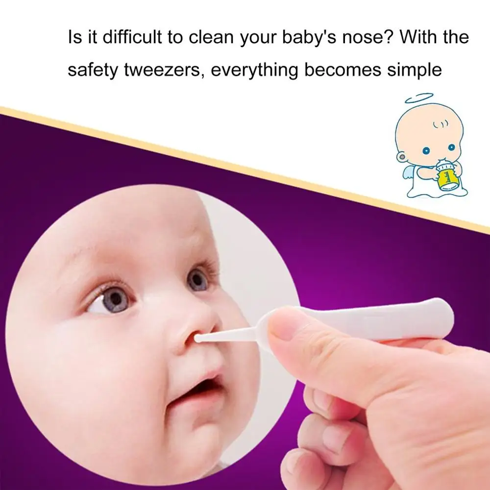 

Baby Safe Cleaning Tweezers New Baby Care Kids Ear Nose Pliers Plastic Special Design Newborn Infant Dig Nose Clip Pliers Tool