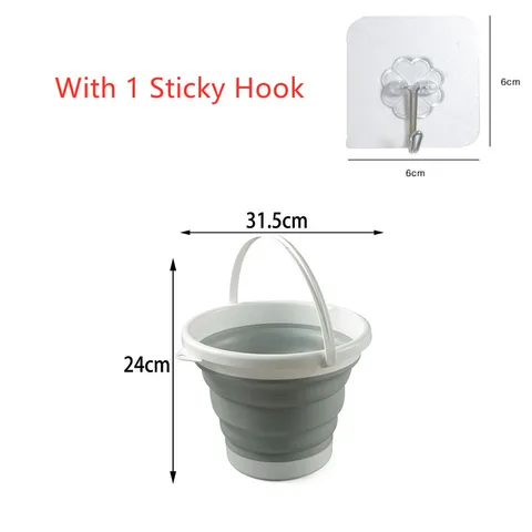 Складное ведро 3-10 л, портативное складное ведро, силиконовое ведро для мытья автомобиля, ведро для рыбалки, путешествий, кемпинга, бытовое хранение - изображение