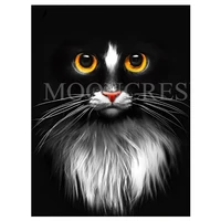 5d diy diamond painting mosaic black cat animal full square round drill embroider cross stitch home decor rhinestones needlework