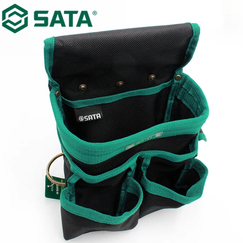 

SATA 8-Pouch Belt Set Electrician Tool Pouch Belt Bag 8 Pocket Slot Storage Holder 95213
