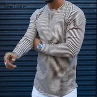 men fashion top long sleeve model stripes t shirt masculinas 2021 autumn casual pullovers mens slim tees shirt plus size s 4xl