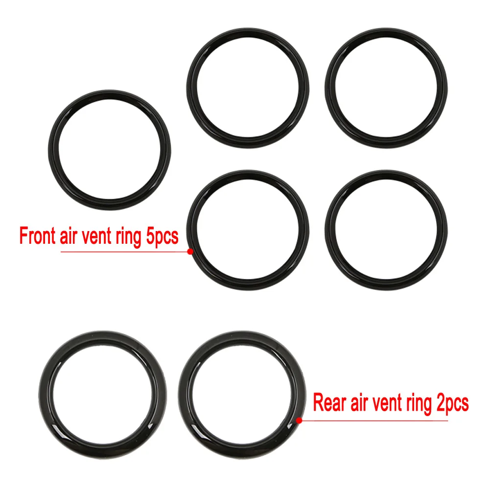 Gloss Black Для Mercedes Benz A Class W177 V177 A180 A200 A220 A250 Автомобильная Центральная приборная панель стороны кондиционер вентиляционное отверстие кольцо накладка - Название цвета: Gloss Black