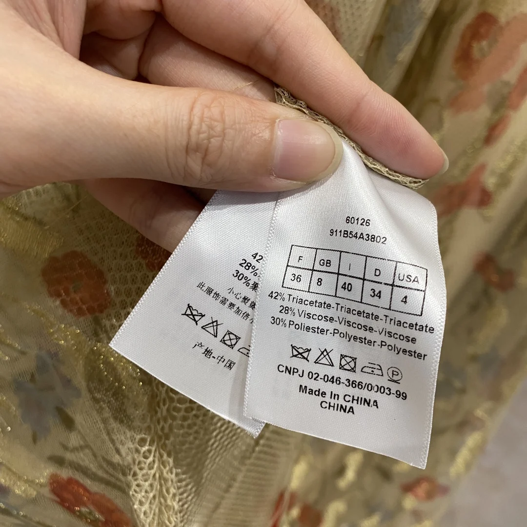 

Luxury Brand Pleated Skirts for Women Summer 2021 New Two Piece Embroidery Floral Mesh Skirts and Skin Color Lining Skirts Lady