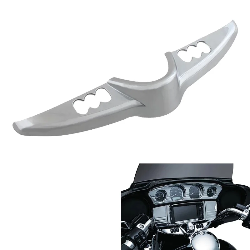 

Motorcycle Chrome Batwing Console Switch Panel Cover Decoration for Touring Electra Glide Street Glide