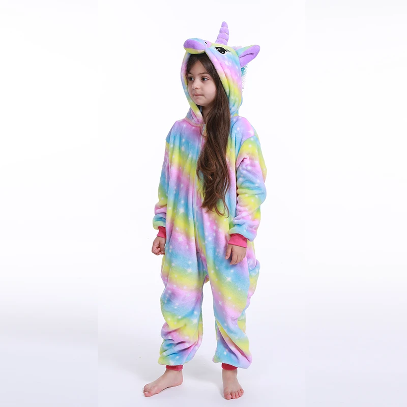 Kigurumi/Детская Пижама с единорогом зимняя пандой для мальчиков детская пижама
