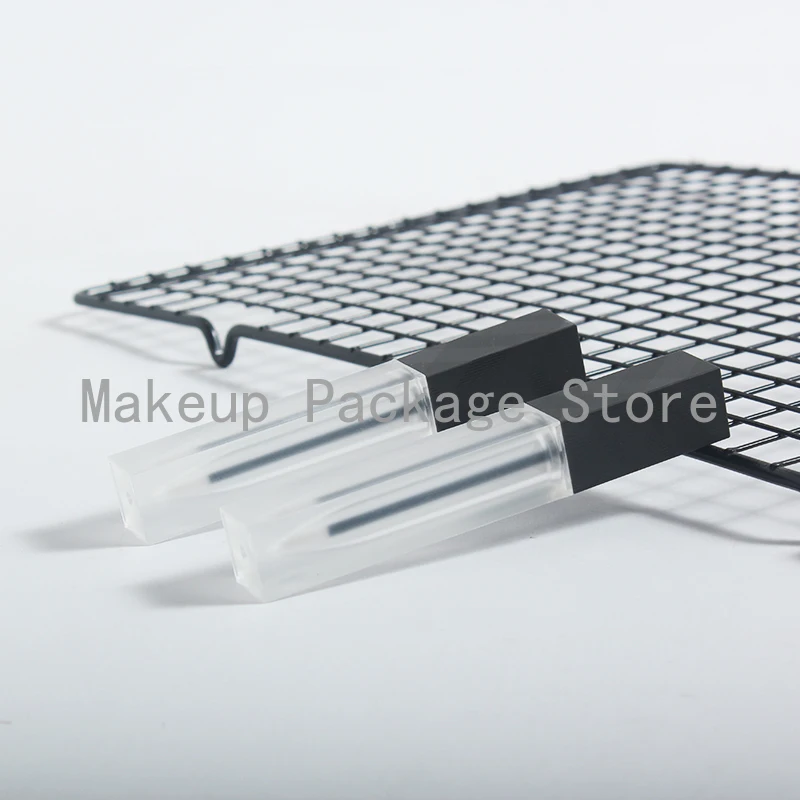 

5-6ML Plastic Square Transparent Frosted Cosmetic Lipgloss Tube, Makeup Lip Gloss Package,Empty Lipstick Refillable Matte Bottle