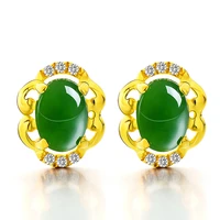 100 s925 sterling silver cz pendientes micro pave green zircon earrings stud earring for women girl birthday party gift jewerly
