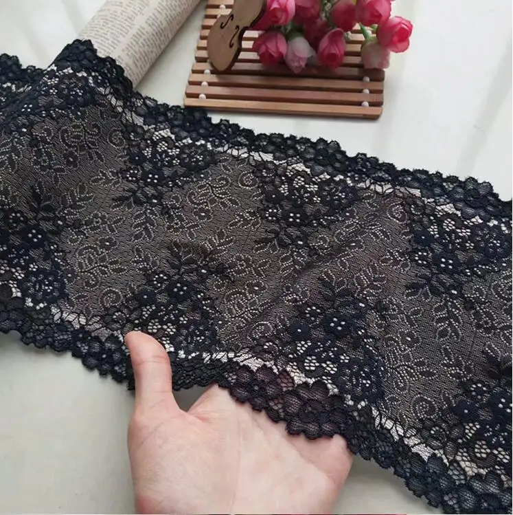 1 метр черная и кожа нейлоновая эластичная кружевная отделка для DIY аксессуары