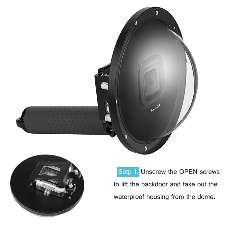 

X7AA 6 inch Diving Dome Port for gopro Camera 7 6 5 Black Sports Cam With Waterproof Case Dome for gopro 7 6 5