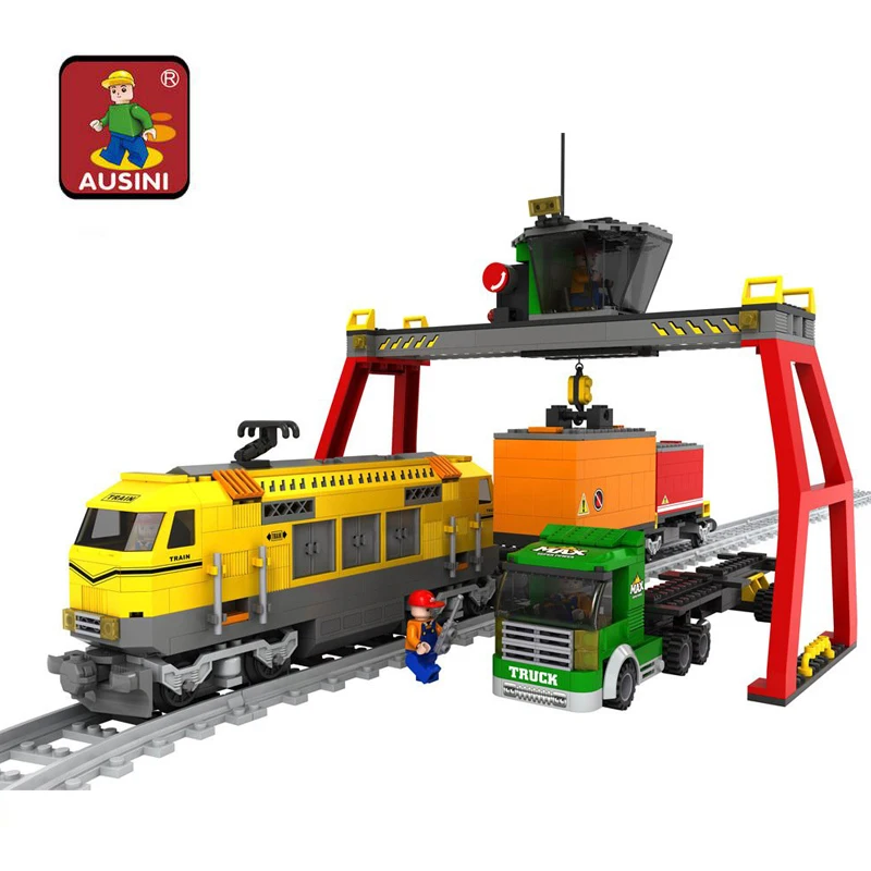 Набор строительных блоков AUSINI 25004 в подарок модель поезда развивающая