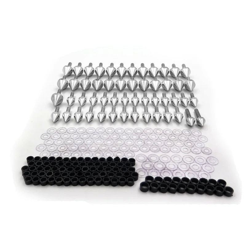 

Aftermarket free shipping motorcycle parts For Yamaha YZFR6 1999-2002 Complete Spike Fairing Bolt Kit Silver R6 2000 2001
