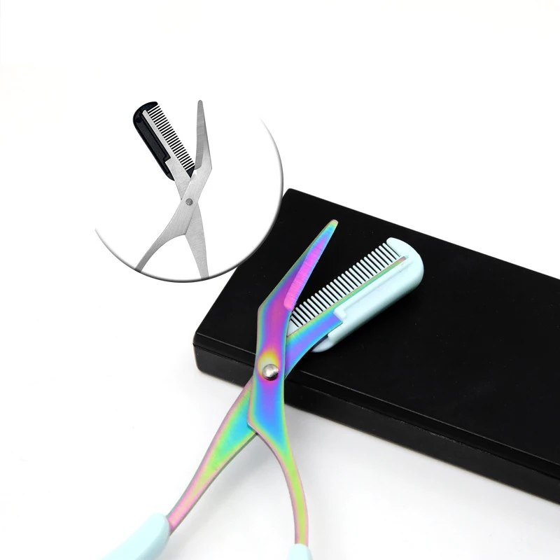 

2021 New Professional Eyebrow Trimmer Scissor with Comb Facial Hair Removal Grooming Shaping Shaver Cosmetic Makeup Accessories