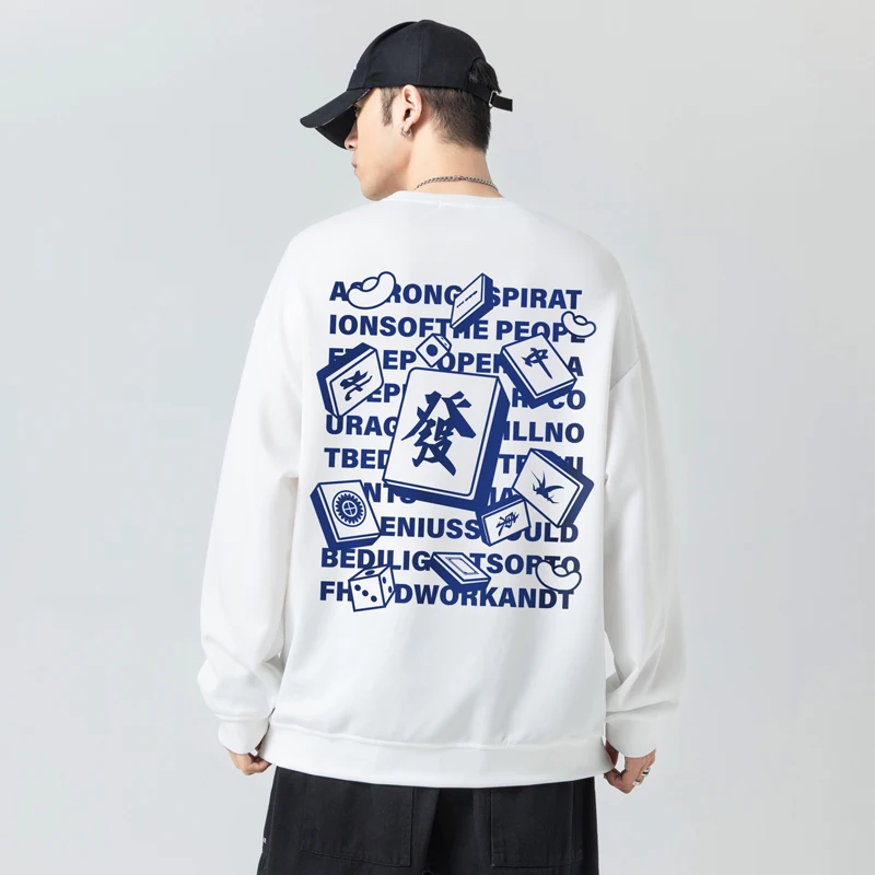 

HFYF 2021 Fall New Large Size Boy Shadowless Wall Model Loose Original Mahjong Air Layer Sweater