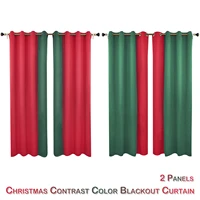 2 pcs contrast color blackout curtains for living room window curtains bedroom curtains christmas decor drapes blinds 127x244cm