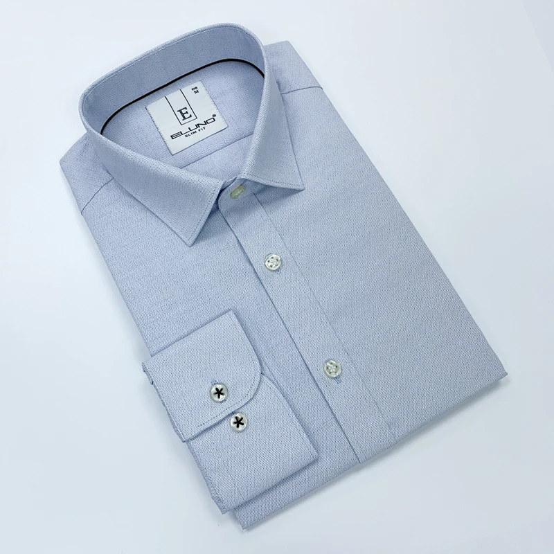 

Casual Pure Cotton Men's Shirt Long Sleeve Ribbon Design Slim Fit Fashion