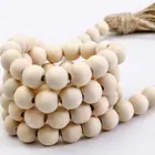 Талисман буддистская деревянная гирлянда из бусин однотонные настенные безделушки в богемном стиле деревенские бусины с кисточками подвески для фермерского дома