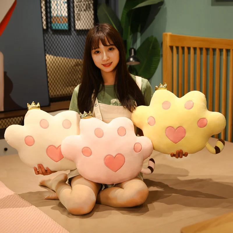 

45CM Kawaii soft paw cushion chair office car home decoration plush stuffed pillow toy supplies