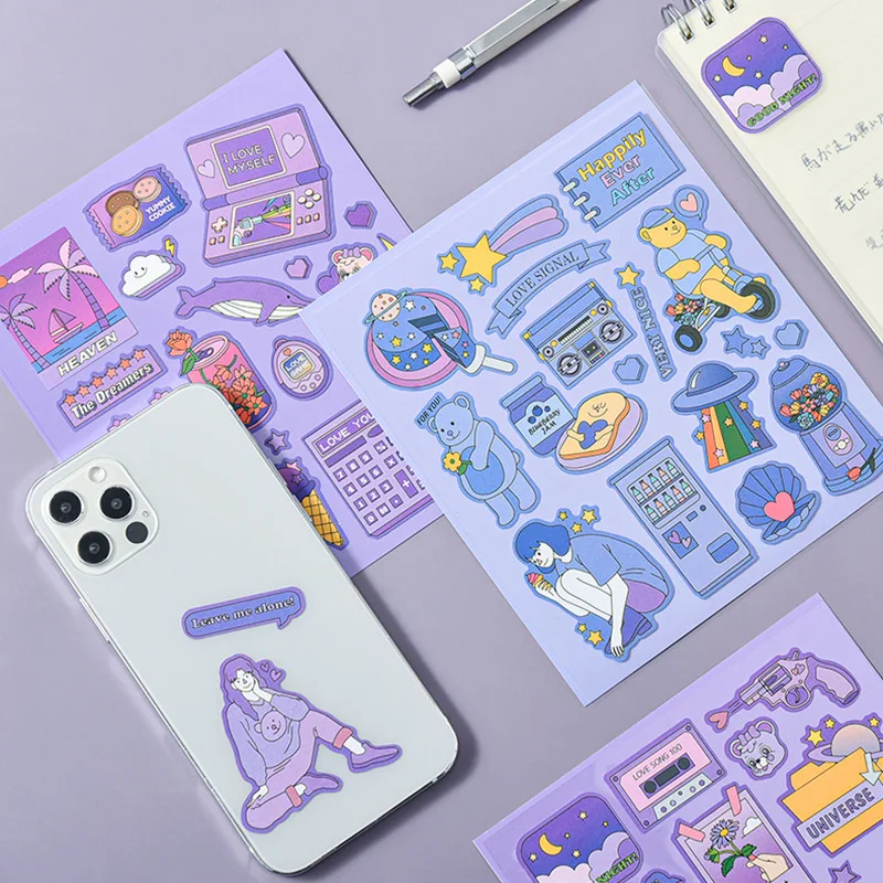 1 предмет в Корейском стиле с мультяшными героями на клею бумажные творческие