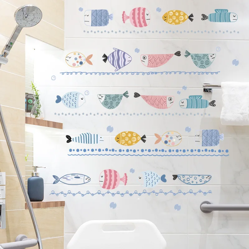 

Cartoon Fish Wall Stickers for Kids Room Decor DIY Aesthetic Living Room Decor Wallsticker Boy Girl Bedroom Decals Self Adhesive