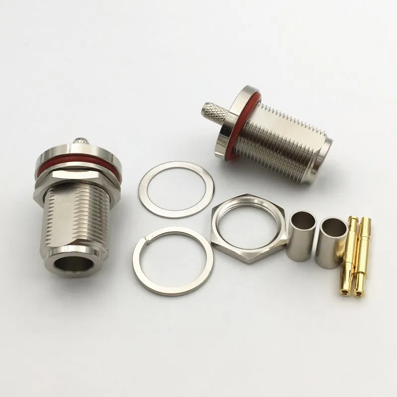 1 шт. латунный N гнездовой разъем водонепроницаемый круг припоя обжимной для RG58