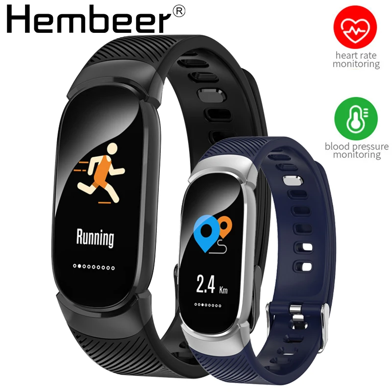 Hembeer, мужской спортивный умный Браслет, Женский светодиодный, водонепроницаемый, смарт-браслет, пульсометр, кровяное давление, шагомер, часы, часы для Android iOS