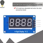 Модуль светодиодного дисплея TM1637 для Arduino, 7 сегментов, 4 бита, 0,36 дюйма, часы, красный анод, цифровая трубка, четыре последовательных драйвера