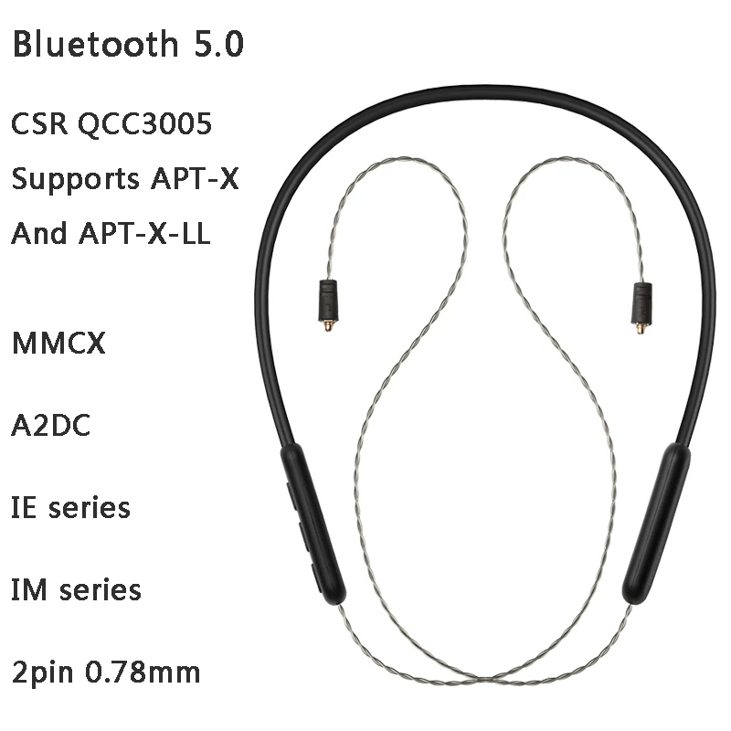 Беспроводные наушники Macaw Bluetooth 5 0 Mmcx 78 мм A2DC IE80IPX5 водонепроницаемый кабель с