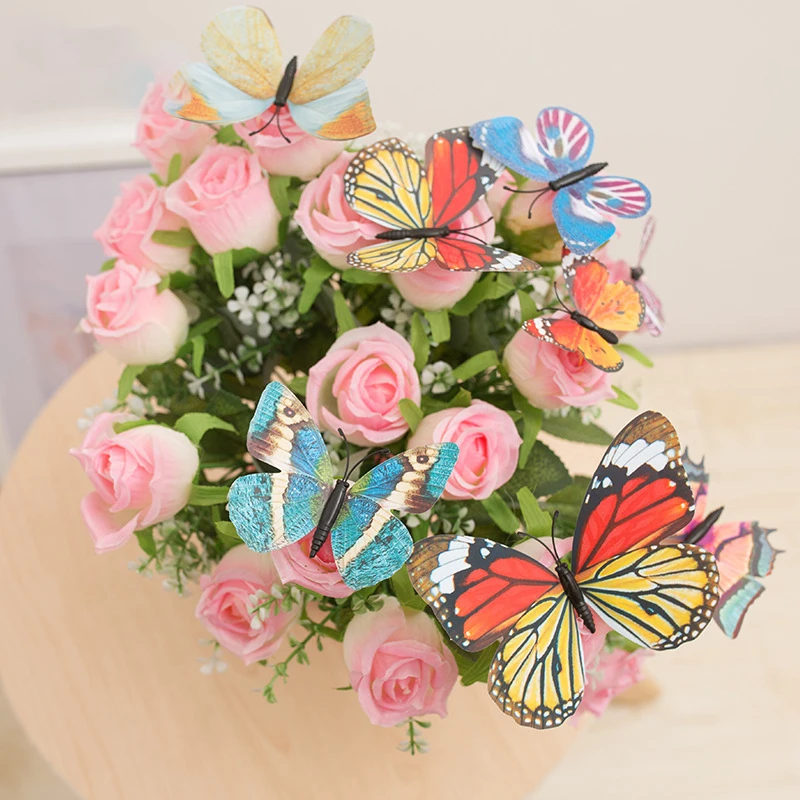 

12 pieces of PVC 3D luminous butterfly wall decoration cute wall sticker set multicolor party refrigerator decoration wall art