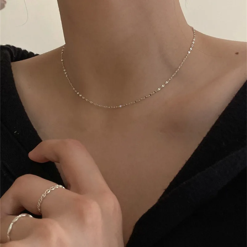 Женское металлическое ожерелье AOMU простая Корейская Геометрическая цепочка