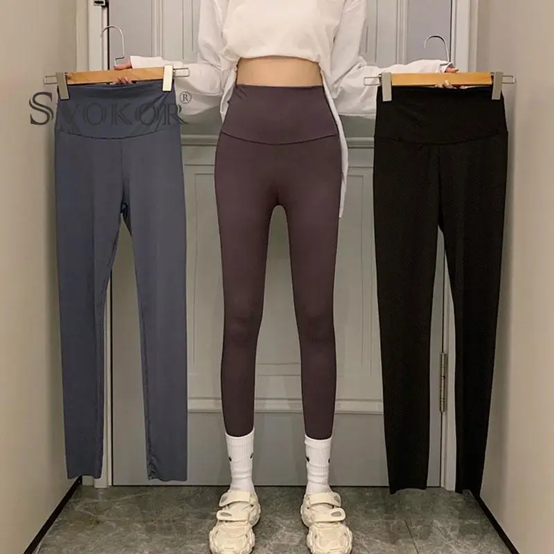 

SVOKOR Фитнес спортивные теплые леггинсы для мальчиков и девочек женские плюс толстый бархат с высокой талией Леггинсы Узкие Стретч женские с...