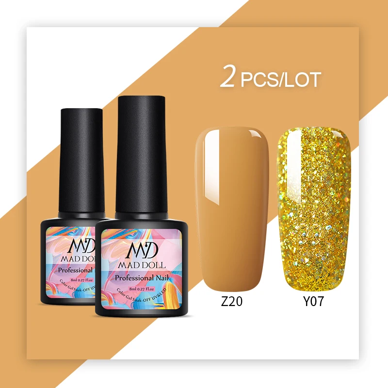Set 22 MAD кукла УФ набор гель-лаков для ногтей с блестками, телесный, розовый, Гель-лак для ногтей, Лаки! полупостоянная блестки гель лак для ногтей 2/1 шт - Цвет: Set 22