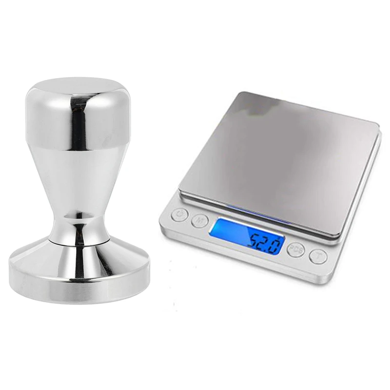 

1 Pcs Coffee Tamper 58Mm,Espresso Coffee Tamper 58Mm & 1 Pcs Kitchen Food Scales (500G/ 0.01G High-Precision)