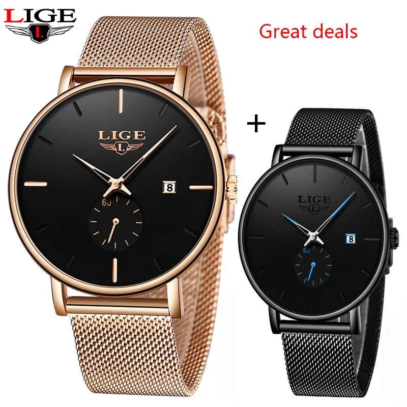 2019 LIGE часы с мужские Топ бренд класса люкс Известный платье повседневные модные