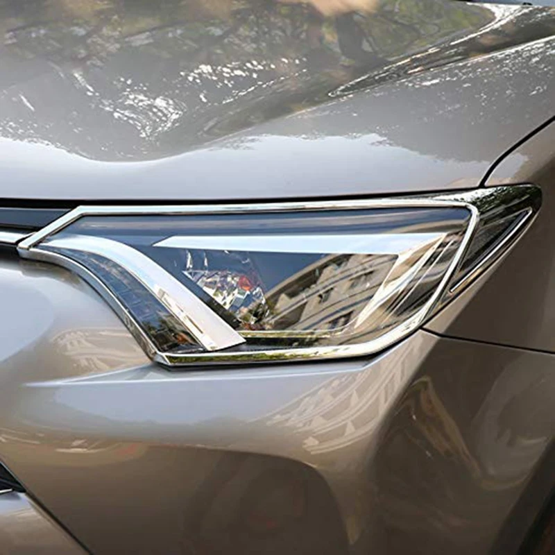 Для Toyota RAV4 RAV-4 XLE LE 2016 2017 2018 ABS хром передние фары лампы Крышка отделка заклепки 2