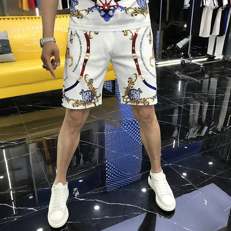 summer new brand heavy industry embroidery shirt casual pants high quality men tracksuit designer hot sale fashion 2 piece set free global shipping