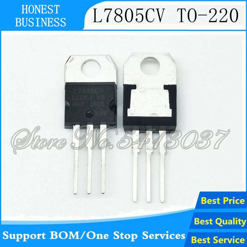 10 шт. Новый регулятор напряжения L7805CV TO 220 L7805 7805 5 в положительного S|Аксессуары для