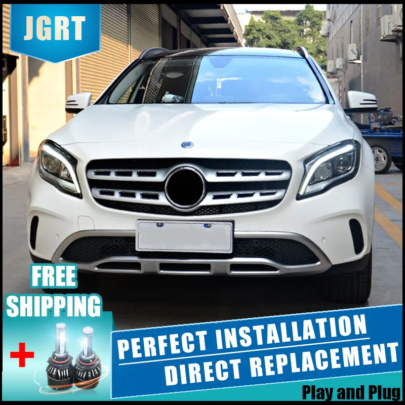 2 шт. светодиодный головной светильник s для Benz GLA 2017 2019 Автомобильный с двойной