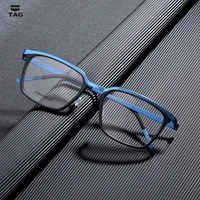 9907 titanium glasses frame men square myopia optical prescription eyeglasses frames women 2021 male korean denmark eyewear nerd