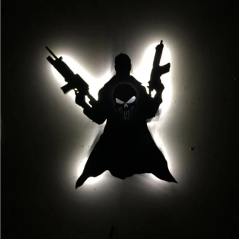 

Прямая поставка с фабрики, популярный тематический ночник, настенный светильник, светодиодный ночник в виде черепа, 3D окрашенный светильни...