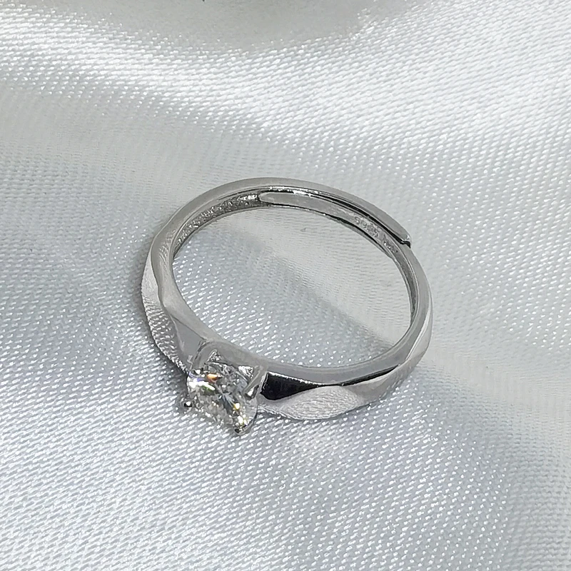 MeiBaPJ 4mm Glittering Moissanite Gemstone Classic Simple Ring for Women 925 Sterling Silver Fine Wedding Jewelry | Украшения и