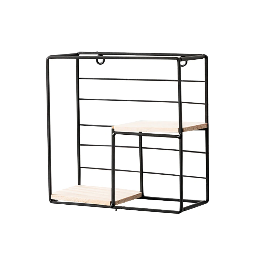 Деревянный железный настенный стеллаж для хранения дома простая настенная полка