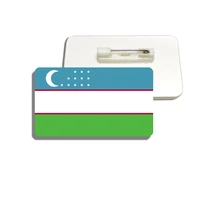 uzbekistan flag brooch large lapel pin for backpacks bag clothes patriotism badge