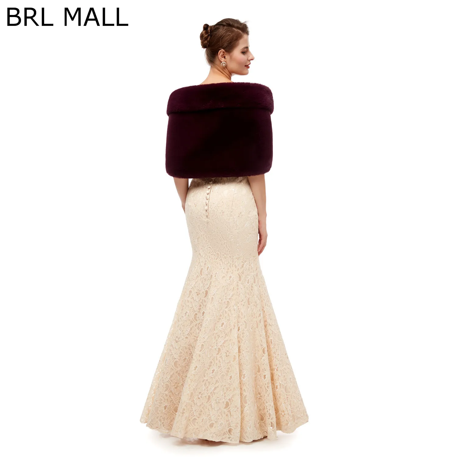 155*45 см размера плюс черная зеленая женская меховая Наплечная накидка Свадебные