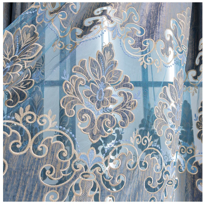 

Luxurious and Elegant European High-grade Modern Simple Embroidery Shading Curtains for Living Dining Room Bedroom.